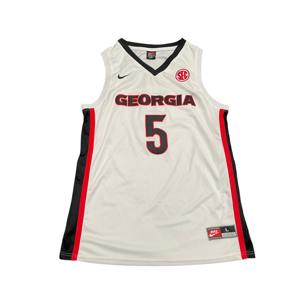 Nike Anthony Edwards Georgia Bulldogs Jersey Men's Large White UGA #5 NCAA